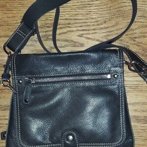 Fossil Black Patterned Fabric Bag